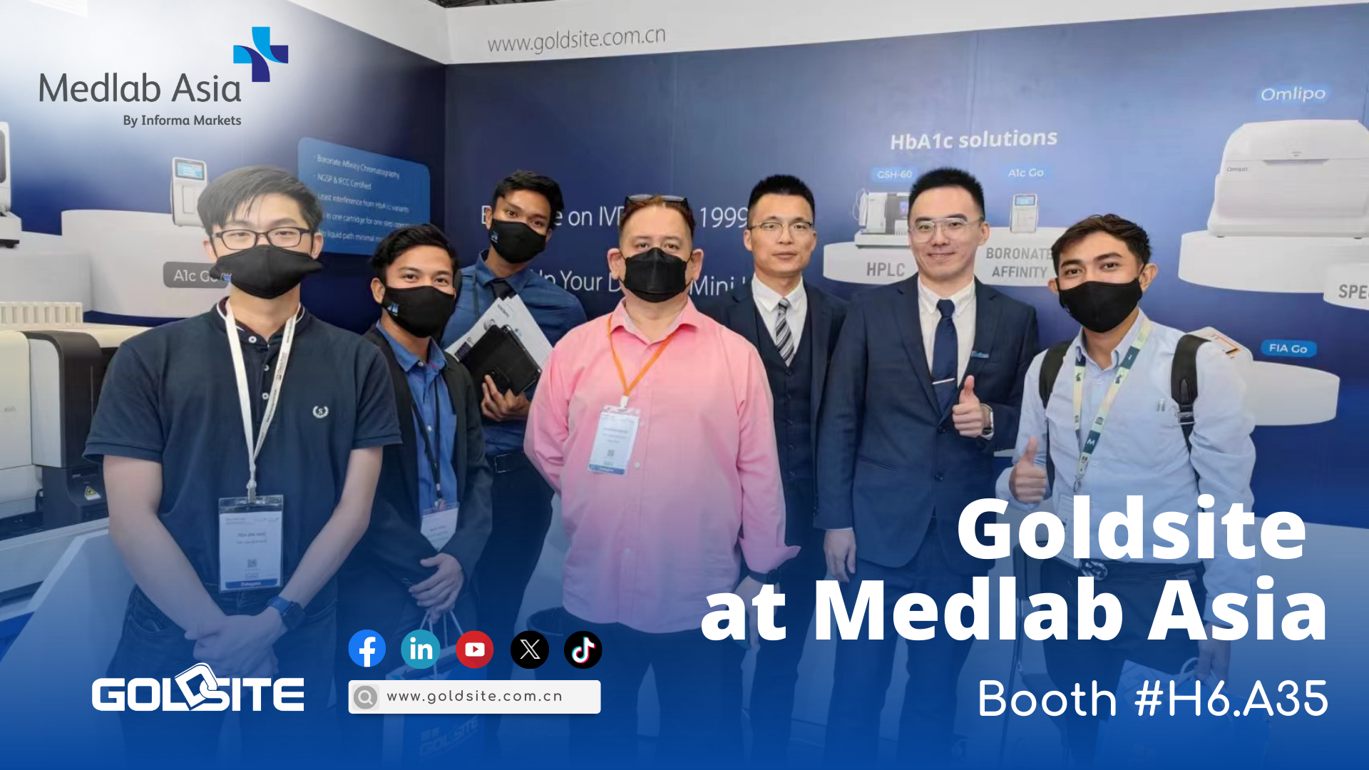 Goldsite réfléchissant à une remarquable vitrine chez Medlab Asia 2023
